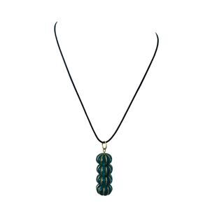 teal and striped gold globe pendant necklace